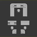 3D Scene Components Model With Multiple Building Structures And Various Roof Designs