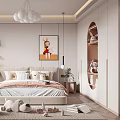 Cozy Modern Kids Bedroom With Bed Toys And Study Desk