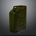 Green Rusty Jerrycan Metal Container Featuring Weathered Exterior And Orange Rust Patches