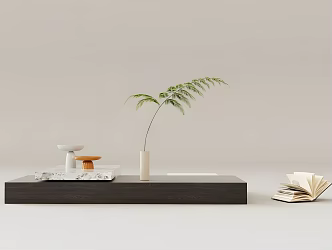 Modern Coffee Table Combination Modern Coffee Table Side Table Long Table Book Decoration Table Lamp Simple Home Furniture Vase 3d model