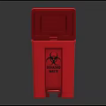 Red Biohazard Waste Bins With Foot Pedal Medical Disposal Equipment