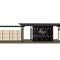 Pergola Structure With Roof Columns And Panel Screens Design