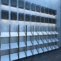 Modern Display Shelves With Glass Layers And Integrated LED Lighting For Retail Spaces