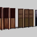 Wooden Room Dividers With Traditional Patterns Woven Panels And Carved Details