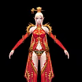 Game and Movie Characters in Golden Red Armor With Elaborate Headdress and Detailed Outfits