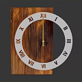 Modern Electronic Clock Appliance With Wooden Background And Circular Roman Numeral Face