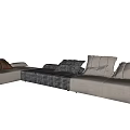 Modern corner sofa multiplayer sofa 3d model