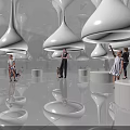 Interactive Amusement Park Playground With Colorful Light Domes Reflective Floors And People Playing