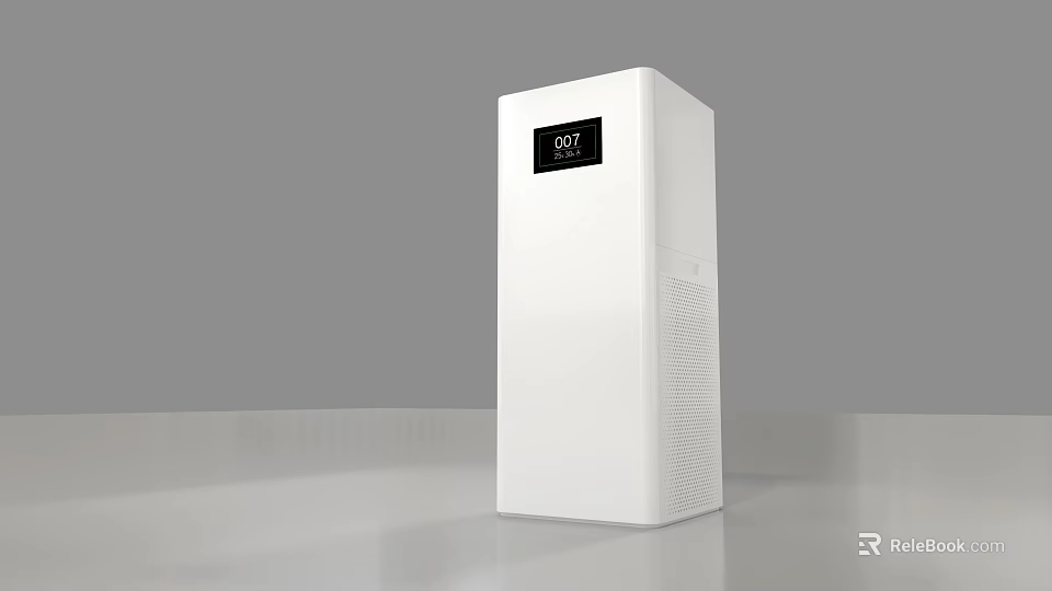 Modern White Standing Air Conditioner Fan With Digital Temperature 3d model 