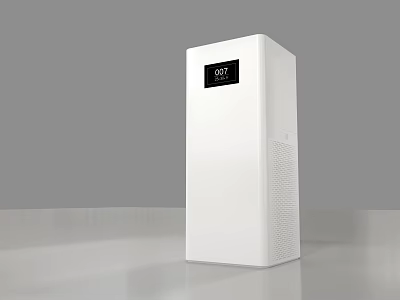 Modern White Standing Air Conditioner Fan With Digital Temperature 3d model