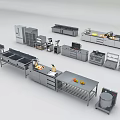 Stainless Steel Commercial Kitchen Equipment With Workstations Cabinets And Cooking Appliances