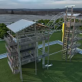 Industrial Equipment Metal Structure Staircase With Glass Curtain Wall In Industrial Facility Design