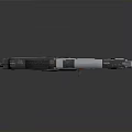 Futuristic Sci Fi Weapon With Advanced Mechanical Structure Black Yellow Silver Glowing Circular Detail