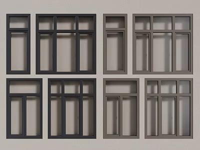 modern windows aluminum alloy windows casement windows floor-to-ceiling windows 3d model