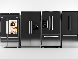 Modern refrigerator combination 3d model