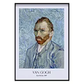 Van Gogh Self Portrait June 1889 With Swirling Background And Framed Artwork