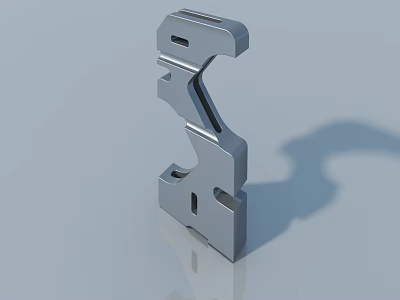 Sliding Door Metal Hinge Hardware with Structural Design and Durable Mounting Parts 3d model
