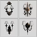 Nordic wall lamp combination 3d model