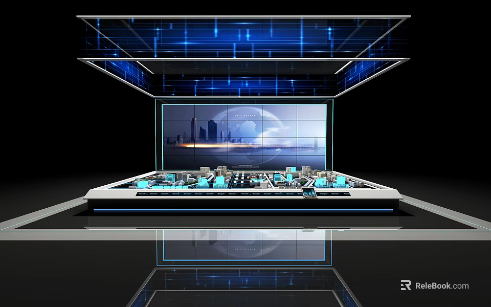 Modern Commercial Equipment With Multi Layer Display Screen And Control Panel 3d model