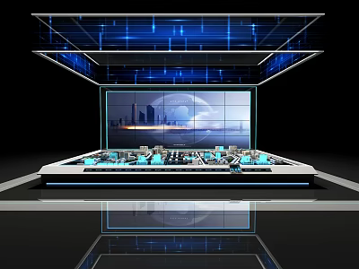 Modern Commercial Equipment With Multi Layer Display Screen And Control Panel 3d model