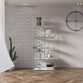 Metal Frame Multi Tiered Shelving Unit With Decorative Items Books And Plants In Modern Interior