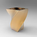Unique Modern Golden Metallic Decorative Ornament Set With Twisted Textured Design