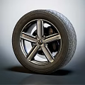 Modern Car Tire With Stylish Alloy Rim And Detailed Tread Pattern Design