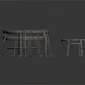 Black Metal Circular Equipment Stands With Ring Structure And Sturdy Support Legs