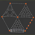 Indoor Kids Climbing Frame With White Frame Orange Nodes Vertical Poles And Netted Design