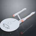 USS Enterprise NCC-1701 Spaceship Model With Saucer Section And Twin Red Engines For Space Exploration
