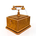 Vintage Wooden Telephone Classic Design With Bells For Home Living Items