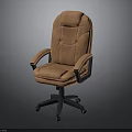 Modern Orange Leather Office Chair With Adjustable Armrests And Swivel Base