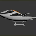 Modern Silver And Orange Jet Ski With Streamlined Design And Black Seat