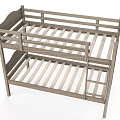 Wooden Bunk Bed with Ladder and Solid Wood Frame for Kids Bedroom Furniture