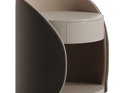 Modern Chest of Drawers With Curved Frame Light Gray Drawer And Dark Brown Accent 3d model