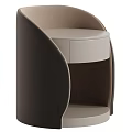 Modern Chest of Drawers With Curved Frame Light Gray Drawer And Dark Brown Accent