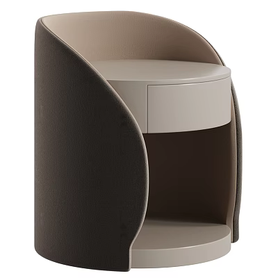 Modern Chest of Drawers With Curved Frame Light Gray Drawer And Dark Brown Accent 3d model
