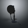 Practical Black Microphone Pop Filter With Adjustable Stand And Cable For Recording Needs