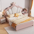 Children's bed Crown Princess bed 3d model