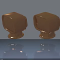 Golden Hinged Door Handles Pair With Shiny Finish On Light Background
