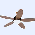 Modern Ceiling Fan With Five Wooden Blades And Built In Light