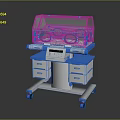 Medical Baby Incubator With Transparent Hood Control Panel And Mobile Cart Drawers
