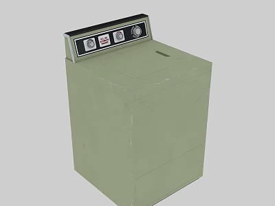 Daily Use Electrical Appliance Green Top Loading Washing Machine With Control Panel Knobs And Buttons 3d model