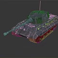 Armored Military Tank With Long Gun Barrel Metal Tracks And Weathered Surface Texture