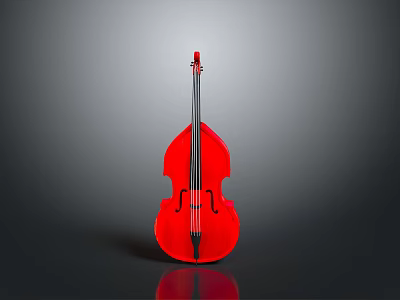 Vibrant Red Double Bass As Stylish Daily Life Item For Home Decoration And 3d model