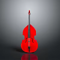 Vibrant Red Double Bass As Stylish Daily Life Item For Home Decoration And
