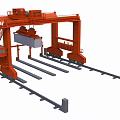 Red Industrial Crane Equipment With Various Lifting Structures And Frames 3d model