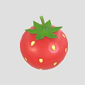Fresh Red Strawberry With Green Leaves And Yellow Seeds For Healthy Snacks