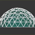 Modern Spherical Transparent Geodesic Equipment With Metal Frame And Glass Structure