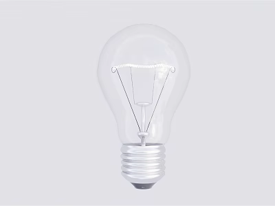 Transparent Light Bulb With Visible Filament And Silver Screw Base Design 3d model